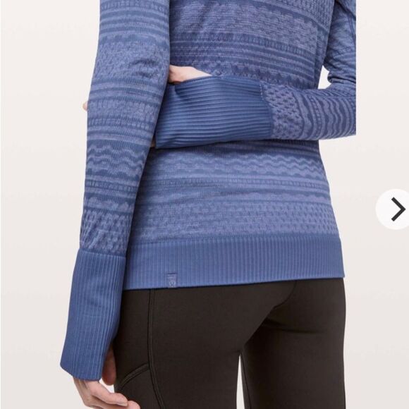 Lululemon Rest Less Hoodie Gatsby Blue / White a yoga athletic size 2 - Picture 9 of 13